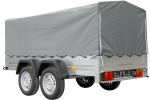 Garden Trailer 264/2 KIPP mit Stützrad, 80 cm und grauer Plane-Hochplane-Neu – Image 3