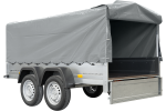 Garden Trailer 264/2 KIPP mit Stützrad, 80 cm und grauer Plane-Hochplane-Neu – Image 2