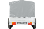 Garden Trailer 264/2 KIPP mit Stützrad, 80 cm und grauer Plane-Hochplane-Neu – Image 6